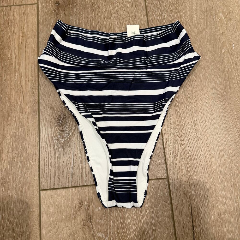 Aerie NWT Bikini Bottoms - Navy Blue & White Stripe - Size M